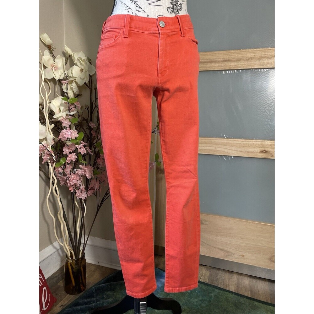 Banana Republic Ankle Skinny Jeans Womens Orange Coral Chic Modern Girl 26/2